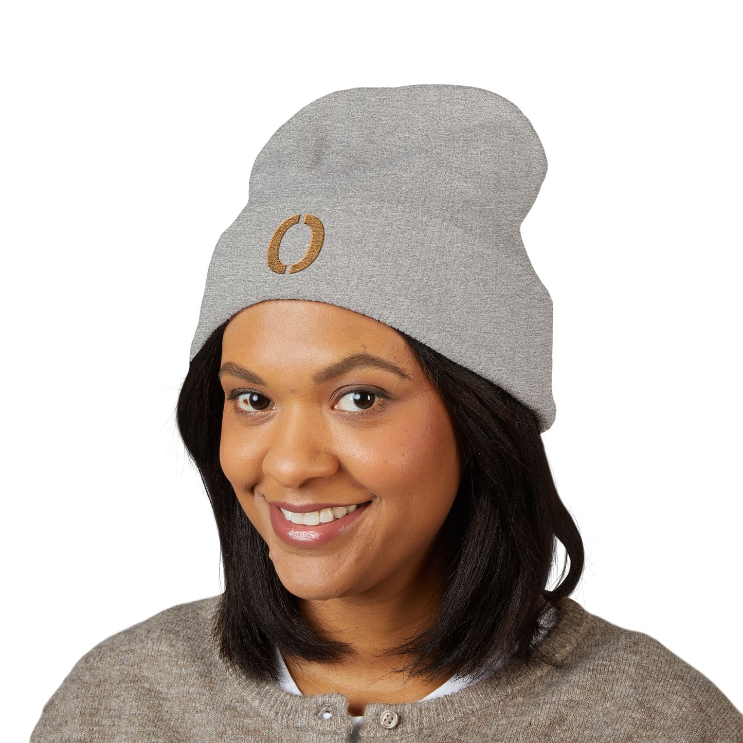 Embroidered Printor Split O Beanie