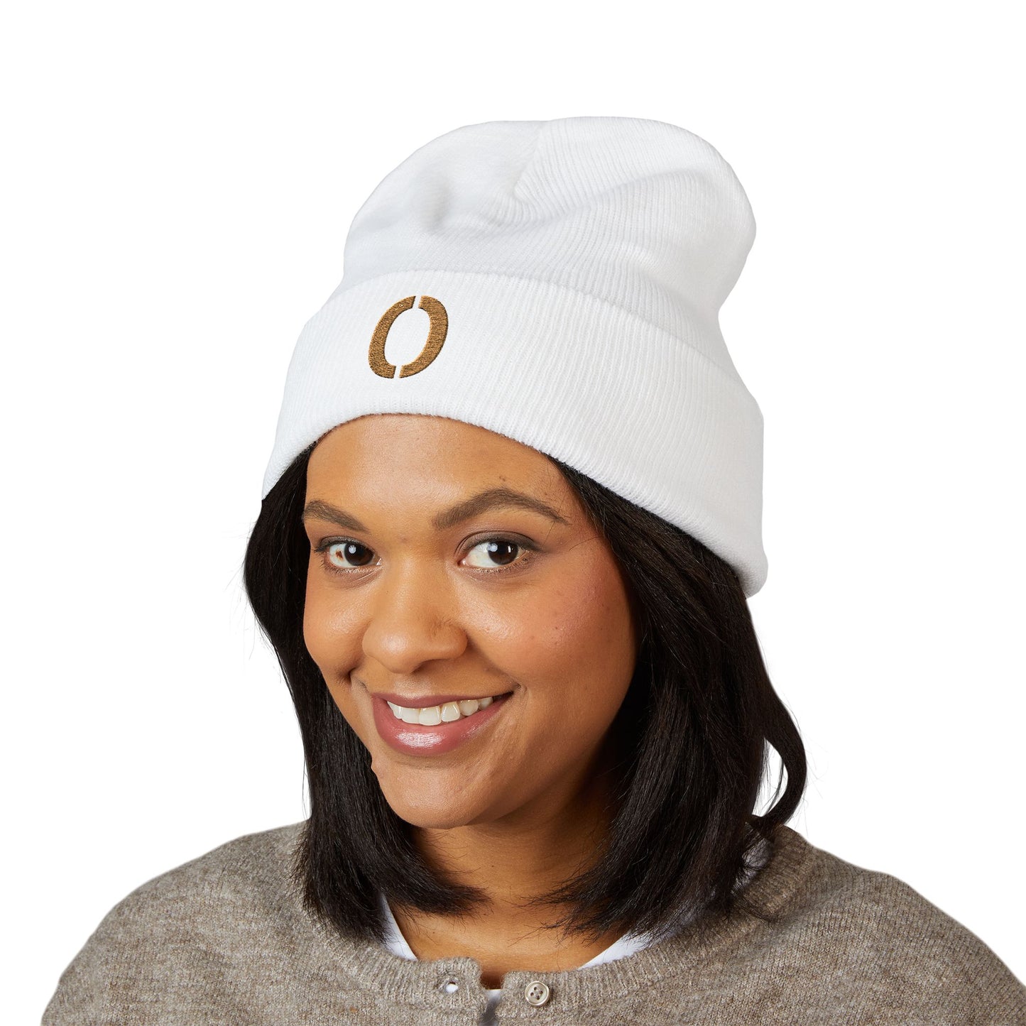 Embroidered Printor Split O Beanie