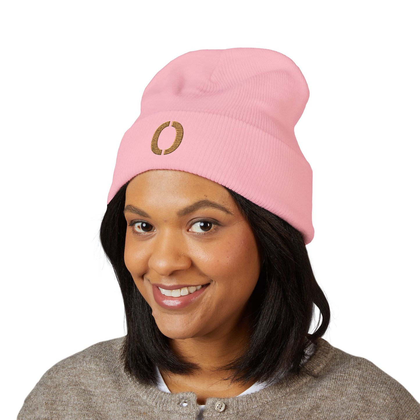 Embroidered Printor Split O Beanie